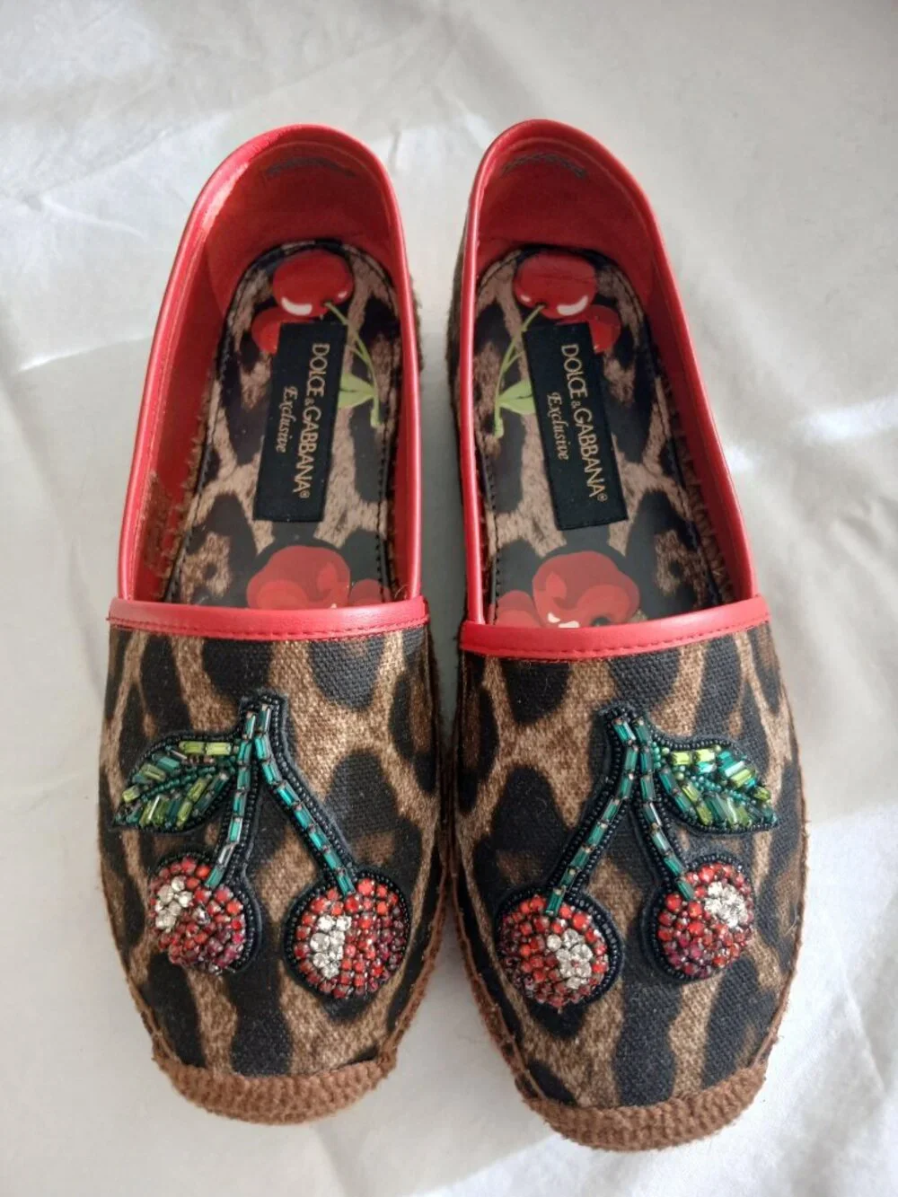 LIKE NEW! DOLCE & GABBANA Canvas Animal Print Espadrilles Size: 6| 36 Eu
